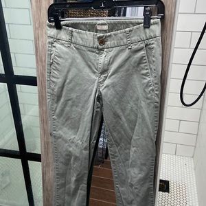 J crew mid rise khacki green chinos sz 0